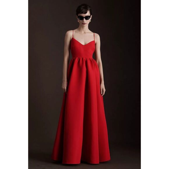 Anthropologie Sachin & Babi Hadley V-Neck Back-Bow Empire Gown - Picture 2 of 11